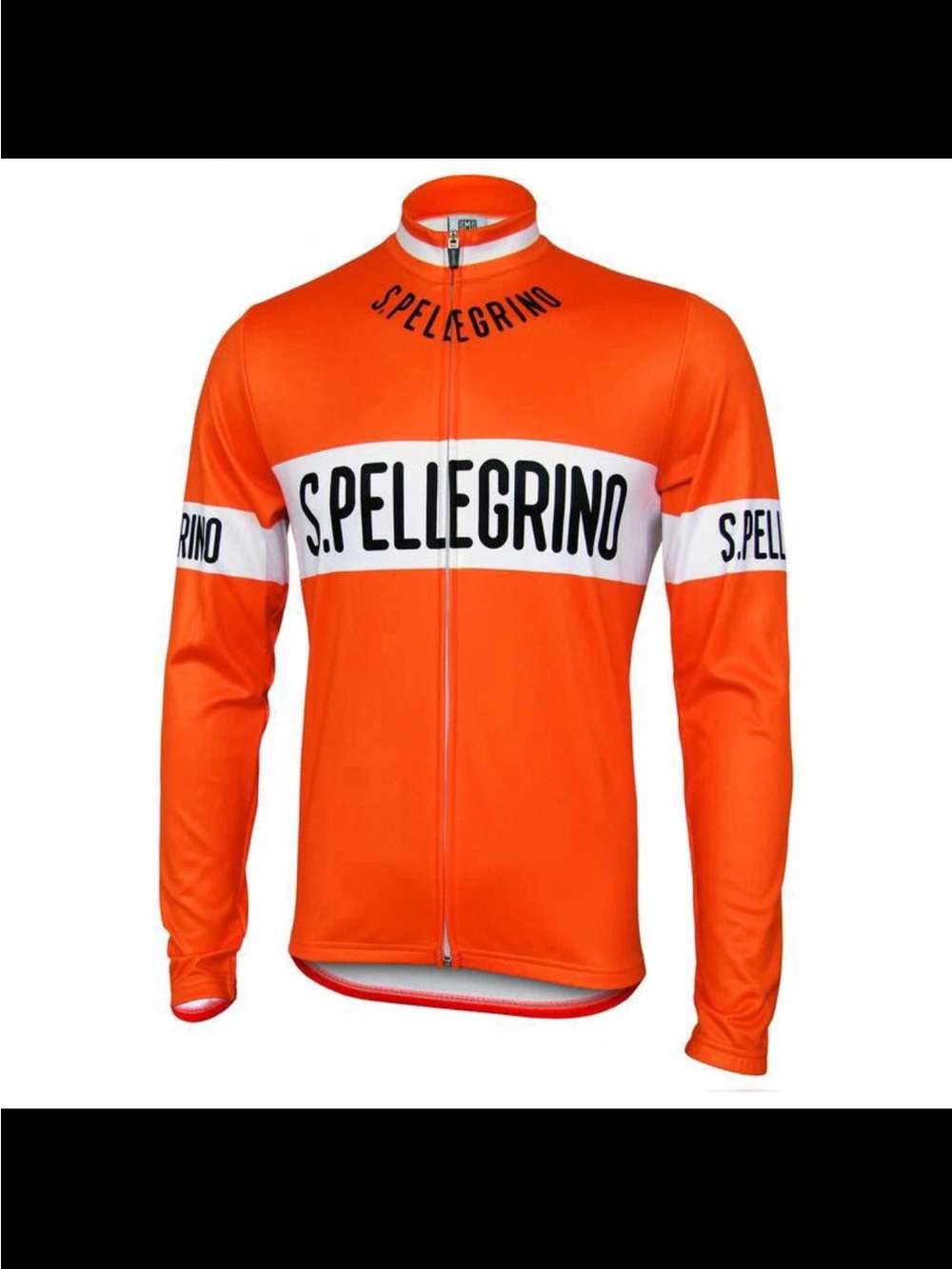 S.Pellegrino Men's Orange Cycling Jacket Size Medium